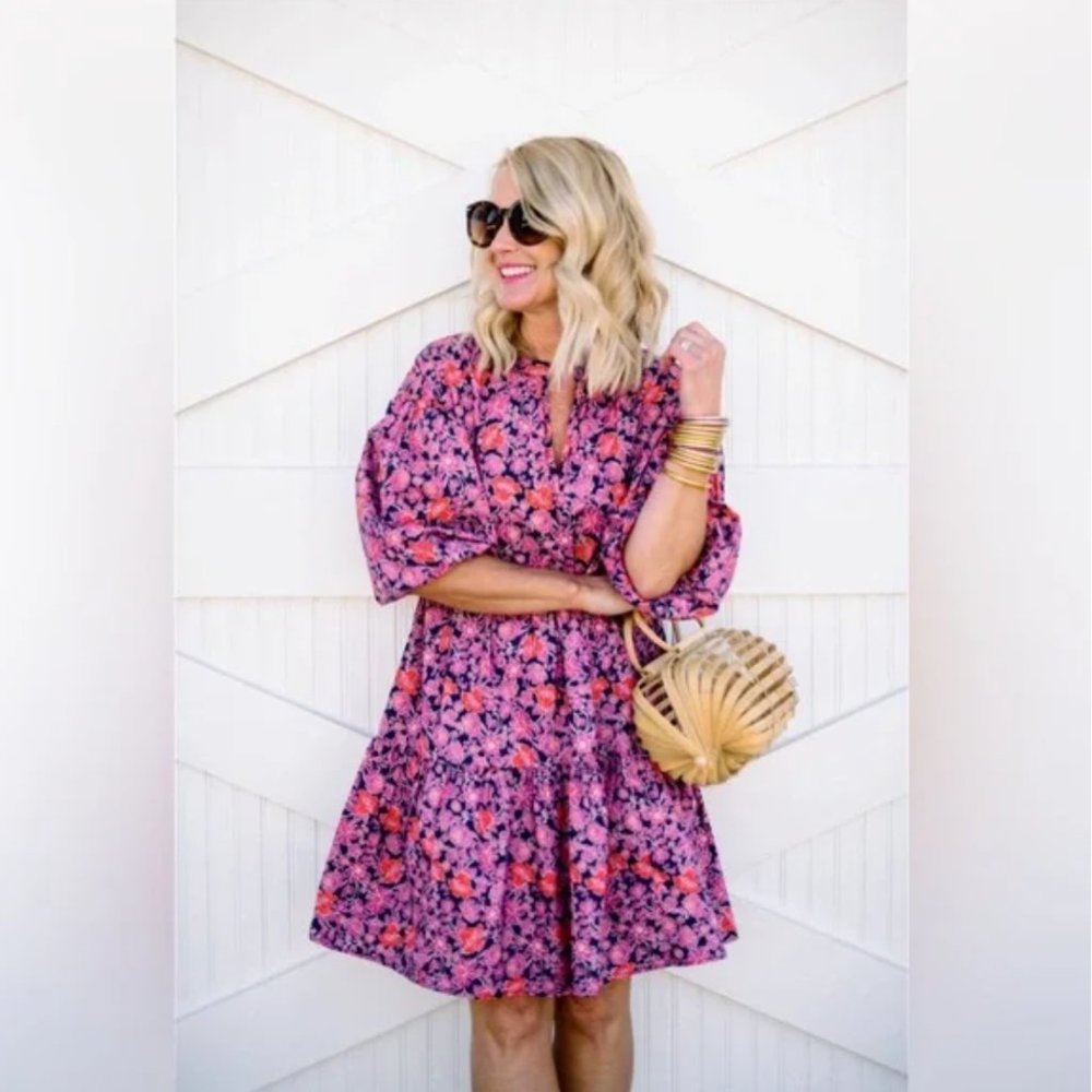 EvereveXSundry The Anywhere Tiered Puff Sleeves Mini Dress